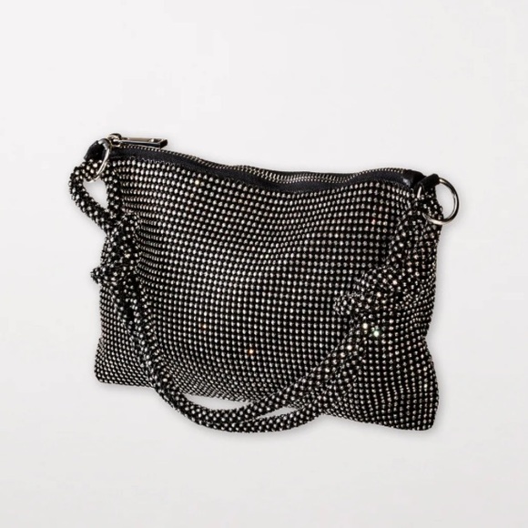 Gorgeous rhinestones evening bag black NEW - Picture 4 of 6